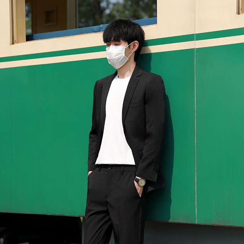 古跃鸿胖子大肚子轻熟风氛围感男士小西装高级感坠感西服套装正装男装