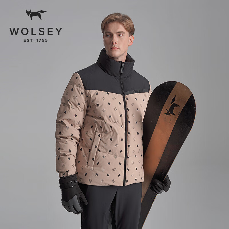 WOLSEY-Bugle号角2.0 鹅绒面包服短款男女户外防风立领羽绒滑雪服 暗夜黑色 3XL 190
