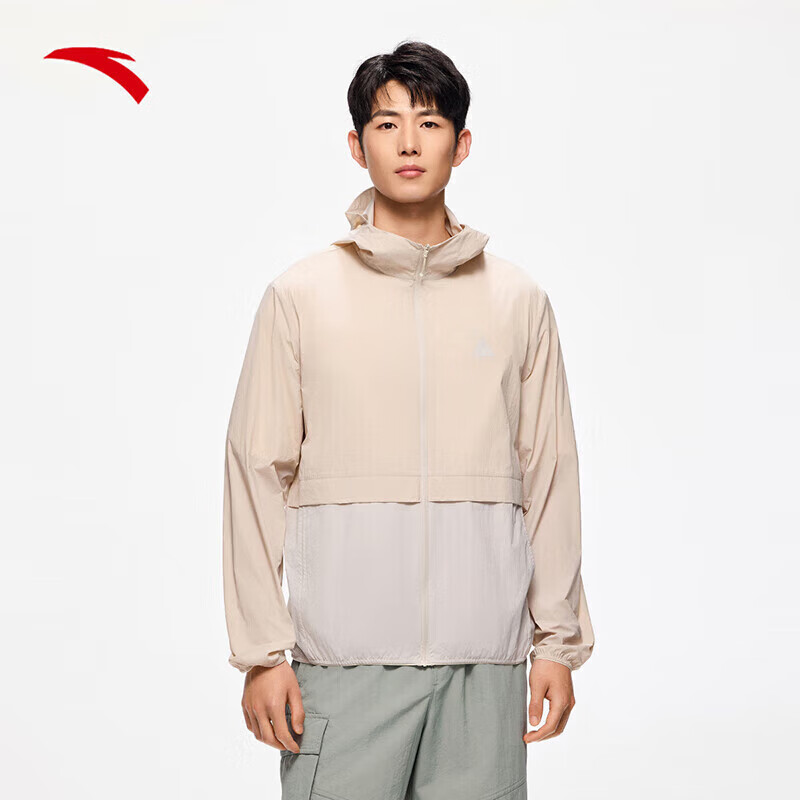 安踏奥特莱斯轻壳薄夹克大地之壳男轻量户外防泼水垂钓外套风衣外套 83.0元(合83元/件)