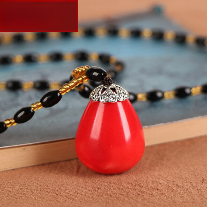 尊首精品佛心果菩提子彩色红绿黄蓝紫色项链吊坠毛衣链佛果男女民族