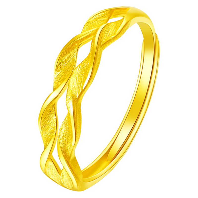 中國(guó)黃金（CHINA GOLD）麥穗黃金戒指足金穗穗平安指環(huán)手飾紀(jì)念情人節(jié)生日禮物送女友 【京速達(dá)】麥穗戒指 約1.8-1.9g