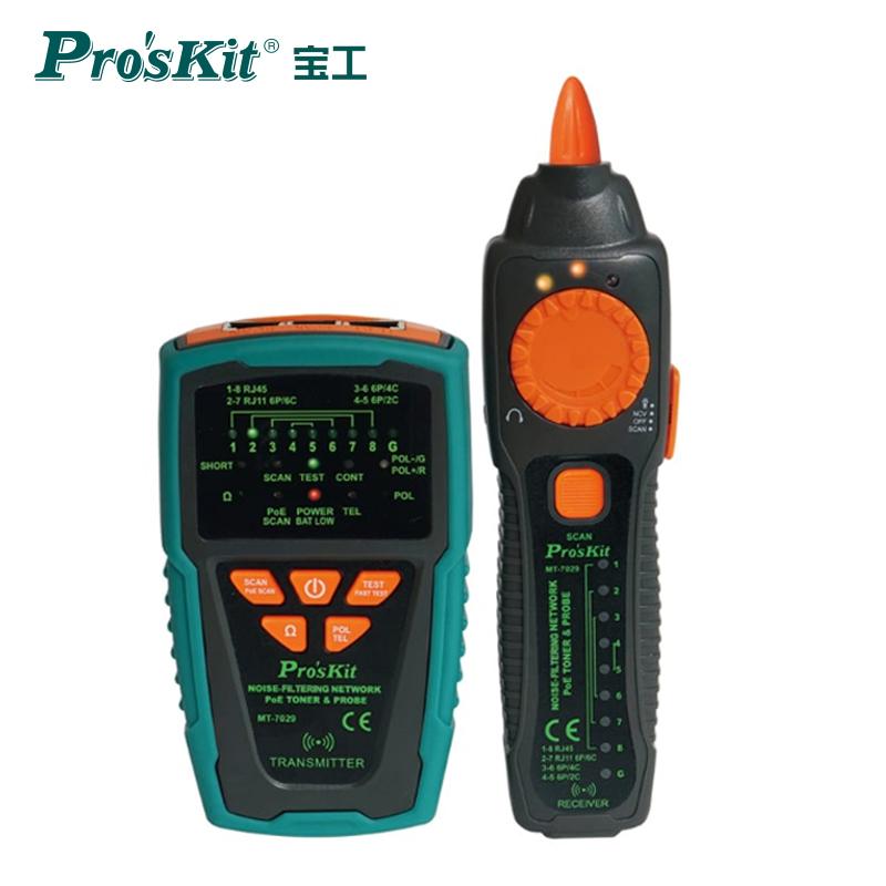 宝工（Pro'skit）音频网络寻线仪PoE寻线器 测线器 检测器抗干扰型(附电池)MT-7029-C