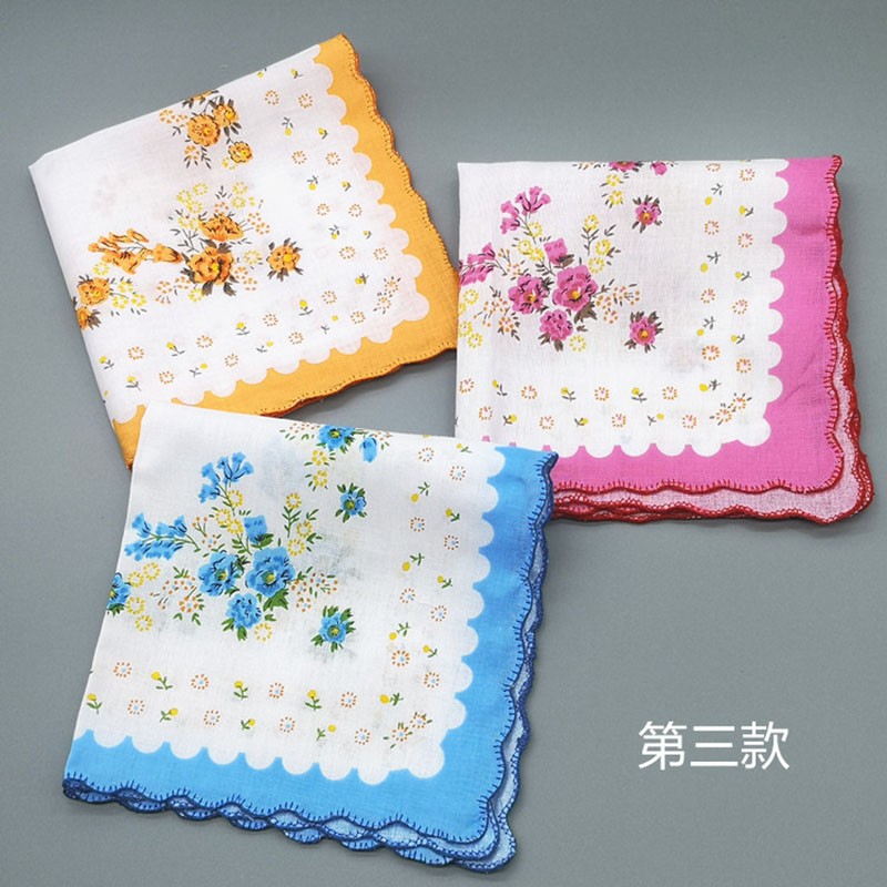 畅印 手帕复古老式清新小碎花手帕月牙边老年人女士印花手绢 3号