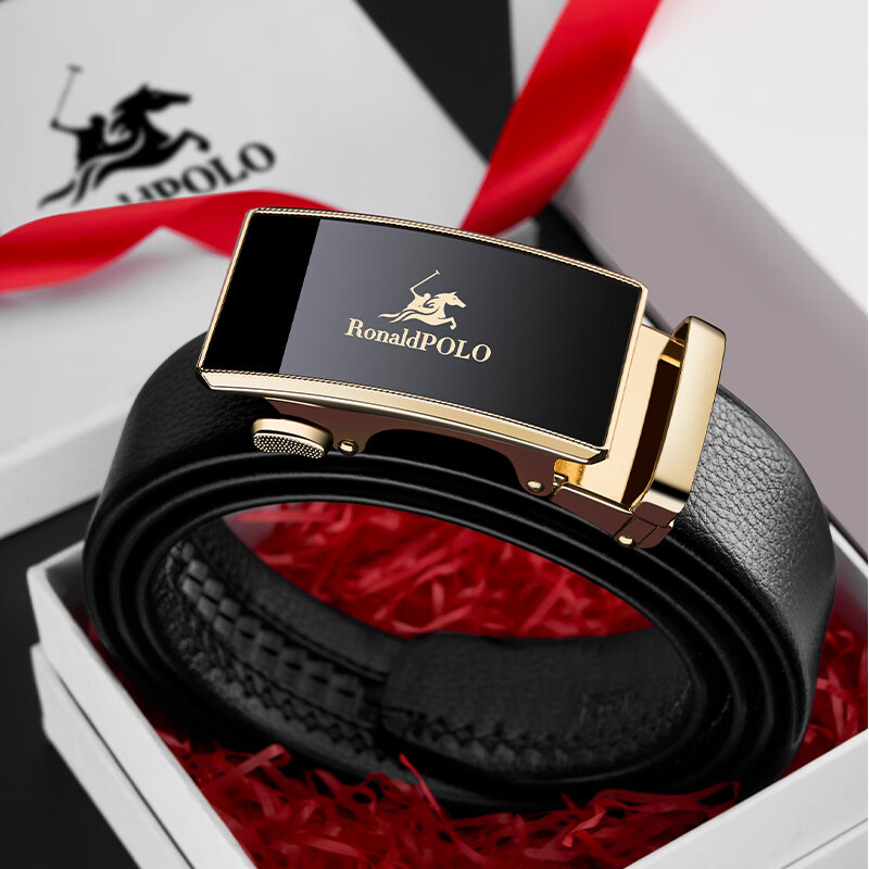 铂士顿保罗皮带男士真皮自动扣腰带商务休闲头层牛皮十大品牌高档裤带送老公 枪色 125cm 其他长度联系在线客服