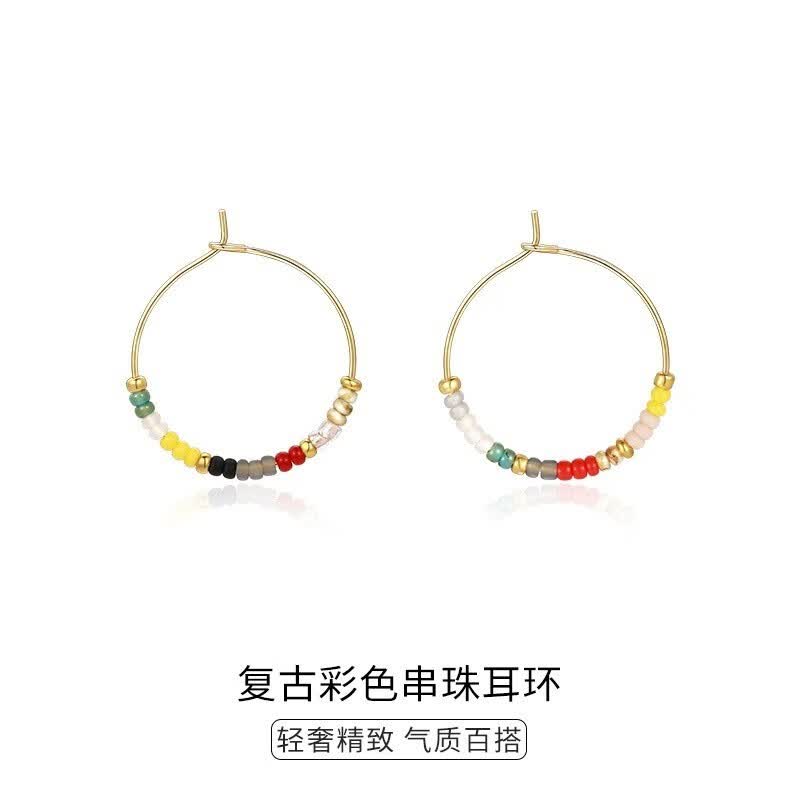 TMOWOs925银彩色串珠耳环女简约小众设计气质感同款耳饰 金色 s925材质怎么样,好用不?
