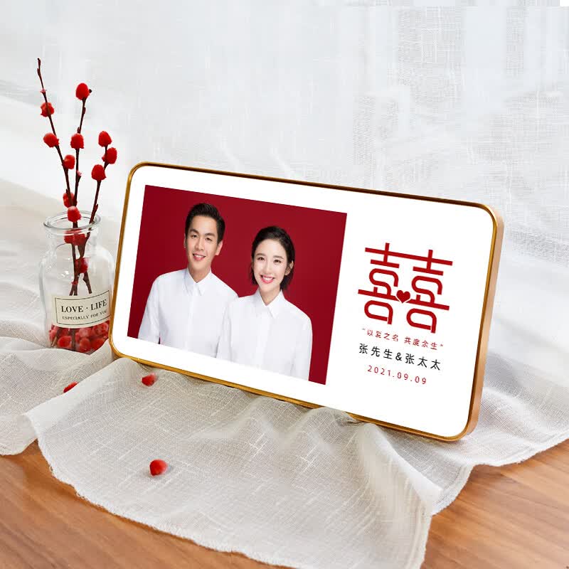 创京懿选红底照片相框结婚登记照相框摆台六寸夫妻情侣领证件体结婚登