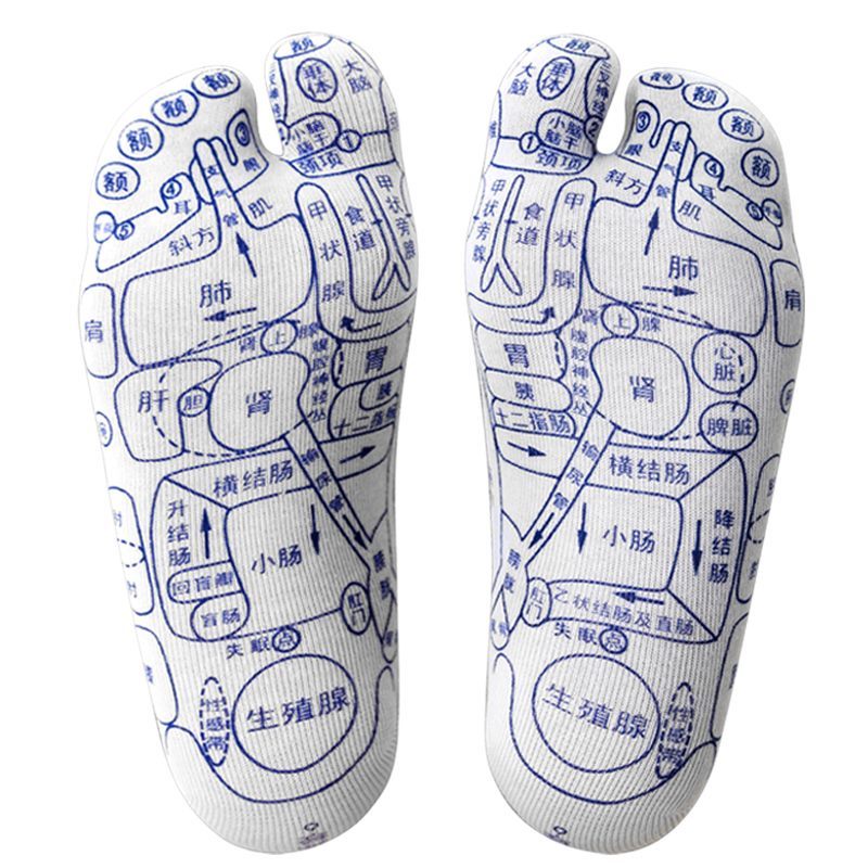 足底养生穴位袜子 新品血位袜带穴位图袜子足位图解袜足底反射区足部