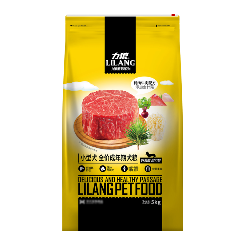 力狼狗粮 通用型泰迪比熊哈士奇阿拉斯加拉布拉多金毛全犬种 蘑菇系列 小型犬 | |金针菇牛肉 成犬5kg