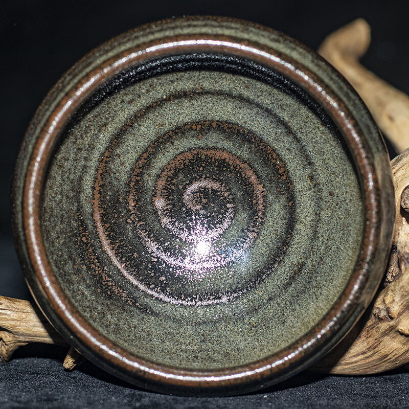 柴烧【灰贝普洱杯】宋风古韵邱琴芳建阳建盏主人杯口径7.1 j57