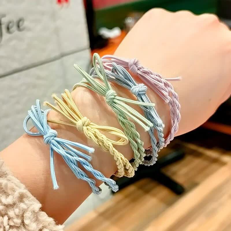 诗莱寇头绳马卡龙色手工编织发圈简约清新小皮筋高弹力闺蜜发绳扎头发女 随机3根高性价比高么？