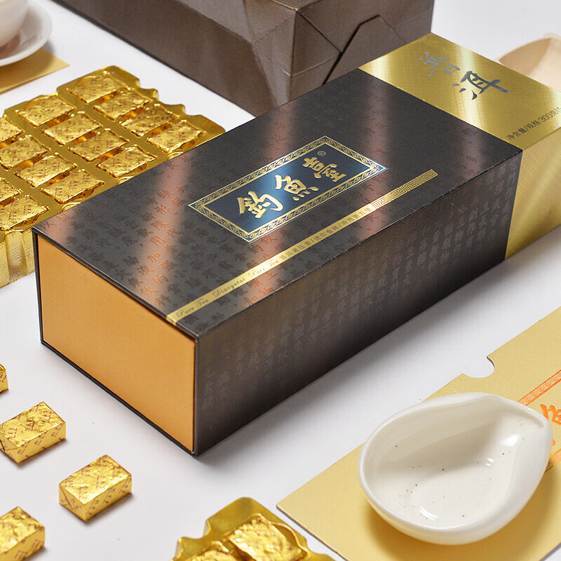华祥苑钓鱼台普洱茶叶礼盒新款迷你小金砖56块迷你小沱茶节日送礼 300