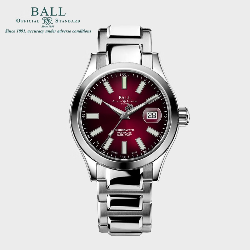 波尔(ball) 工程师炫光天文台认证904l精钢nm9026c-s6cj 冰蓝橙绿红盘