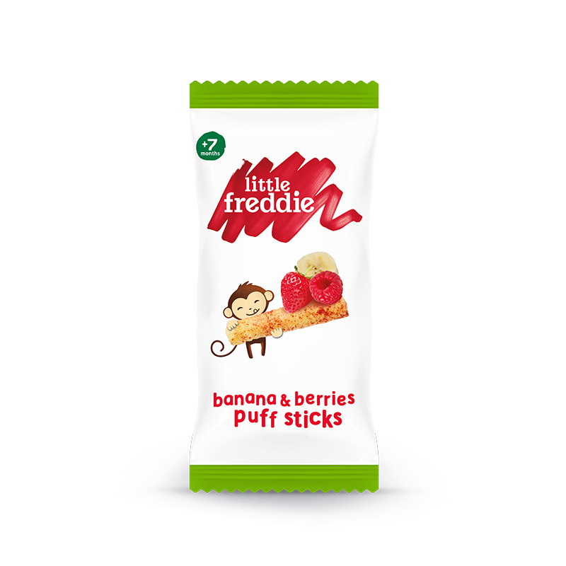 小皮(LittleFreddie)树莓草莓香蕉玉米棒欧洲原装进口婴儿泡芙条无添加糖宝宝零食(7+月龄适用)15g*1袋