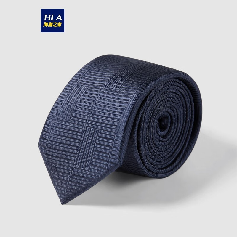 HLA海澜之家领带男2021商务正式不规则条纹质感领带HZLAD3D033A藏青(33)145CM×6.5CM