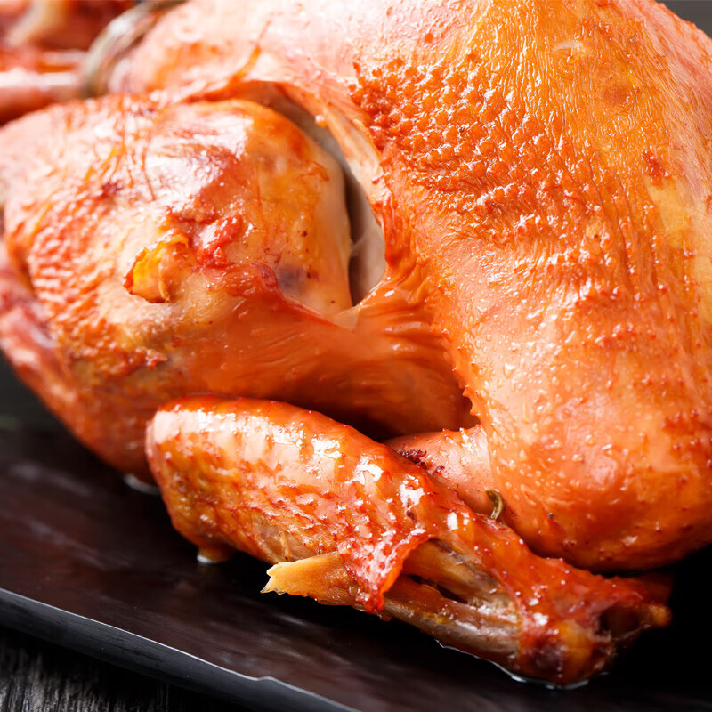 虎钢馋熏鸡熏鸡公烧鸡卤味即食熟食鸡休闲小包装450g整只