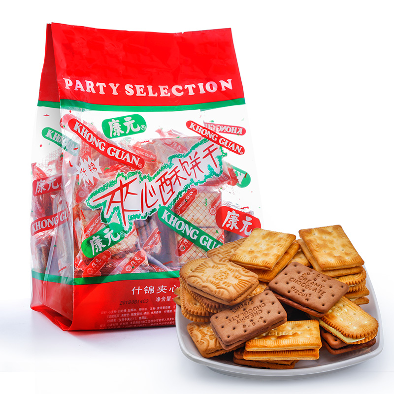 康元 康元饼干 夹心酥饼干 多口味混合装 家庭分享