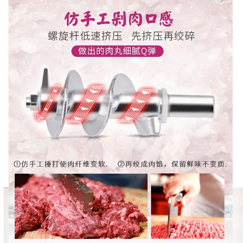 Tenfly绞肉机家用电动灌肠机搅肉机多功能碎肉饺馅机小型商用辣椒蒜蓉机大功率绞肉机 拉丝银 350W 标配双刀片 3L