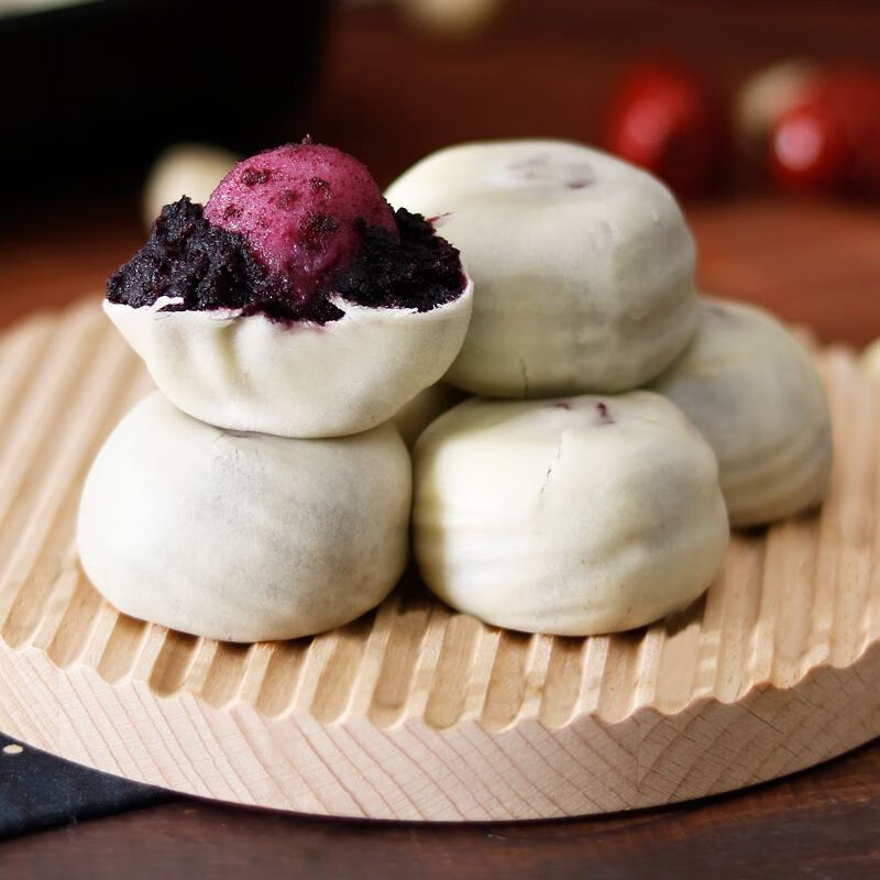 思华梦冰皮紫薯芋泥饼早餐传统糕点网红零食小吃休闲食品解馋雪媚娘