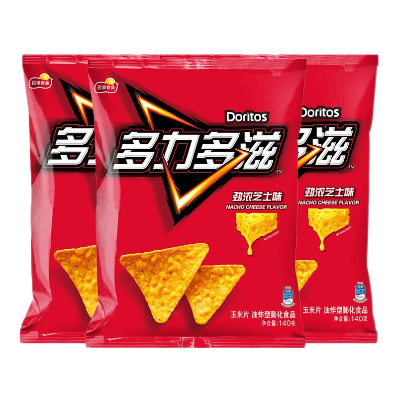 多力多滋（Doritos）多力多滋玉米片68g*9袋超浓芝士玉米片旗下薯片膨化零食礼包 芝士味140g*3袋
