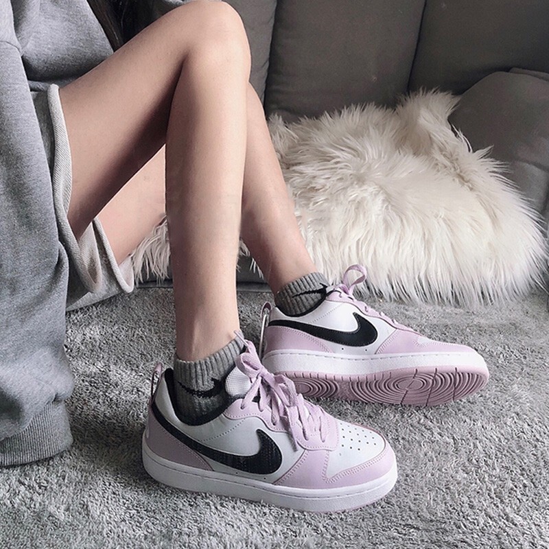 耐克(nike)女鞋court borough 白粉樱花粉低帮休闲板鞋运动鞋bq5448