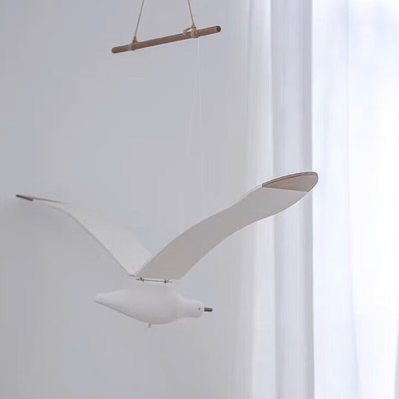 日本进口品质北欧ins网红会飞的海鸥海鸟空中吊饰儿童房民宿悬挂 白色