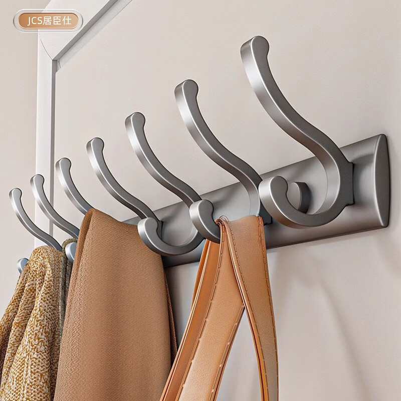居臣仕入户门挂衣钩门后排钩挂衣架墙上壁挂衣服挂钩上墙打孔挂衣 上下挂衣钩3钩