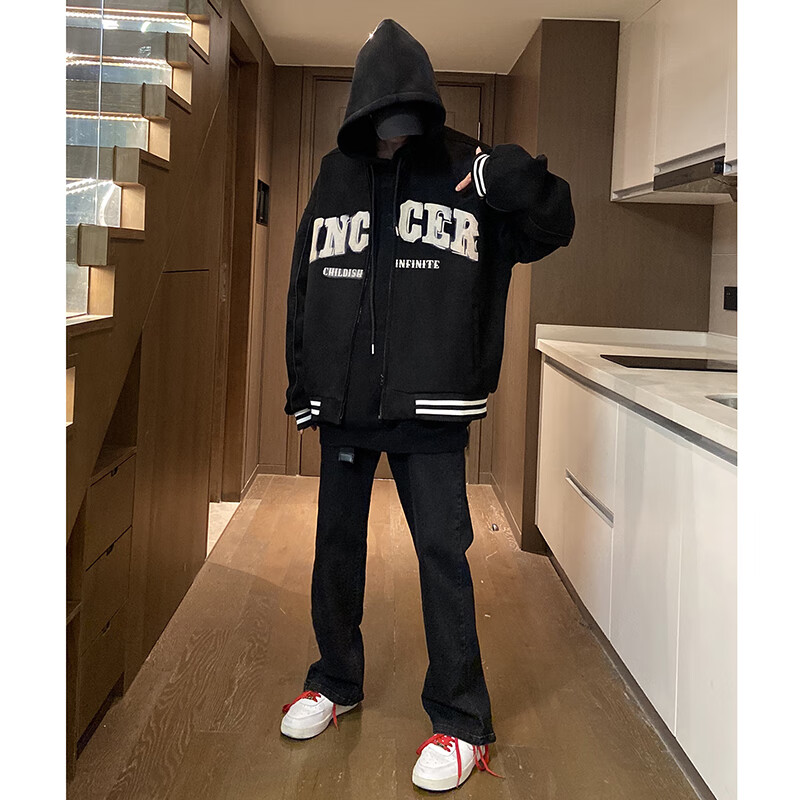 男工场仿麂皮绒棒球服美式vibe风男款秋季江浙沪穿搭外套高街美式痞帅