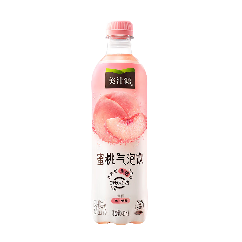 可口可樂(lè )(Coca-Cola)美汁源無(wú)糖果味氣泡水0糖0脂汽水飲料480ml整箱裝 蜜桃氣泡水480ml*12瓶