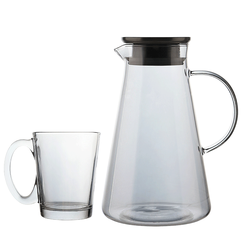 格娜斯（CRISTALGLASS）玻璃杯耐高温水杯家庭套装家用客厅待客泡茶杯带把手喝水杯子水具