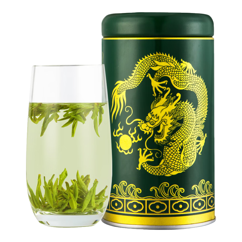 貢牌 綠茶龍罐西湖龍井茶天賜精品級50g2025年明前罐裝