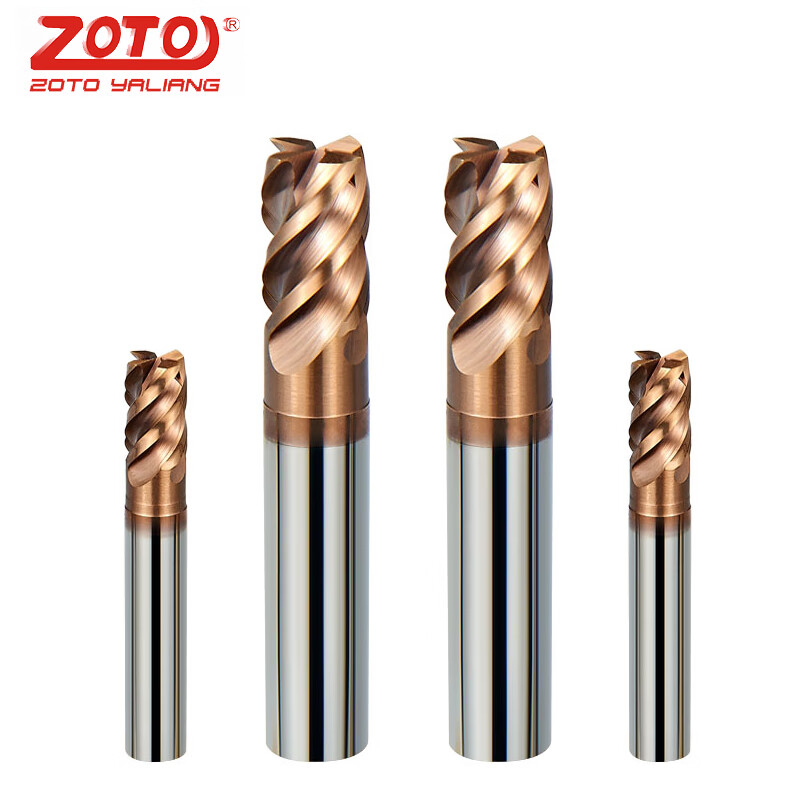 zoto台湾 65度硬质合金钨钢圆鼻铣刀4刃牛鼻刀cnc刀具加工中心数控
