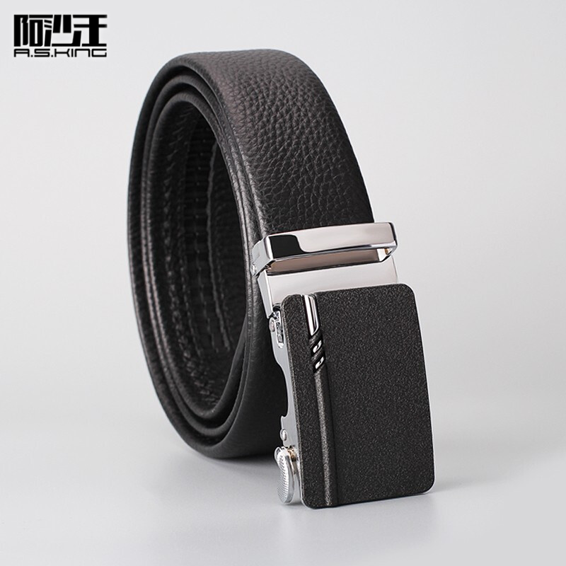 阿沙王皮带男士自动扣真皮带韩版商务休闲腰带时尚裤腰带 a款扣头 105