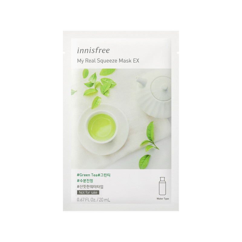 悦诗风吟（Innisfree）真萃鲜润补水保湿面膜 20ml 绿茶面膜单片