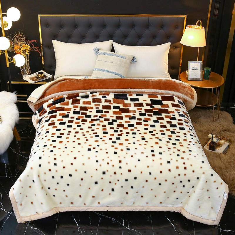 ����ʫ��Duolanshi�������ë̺ ��ů�Ӻ�˫��ë̺�� ��˫���ﶬ��̺�����̺ͯ�� �ڰ׸�� 150*200cm/Լ3.6�� 69Ԫ