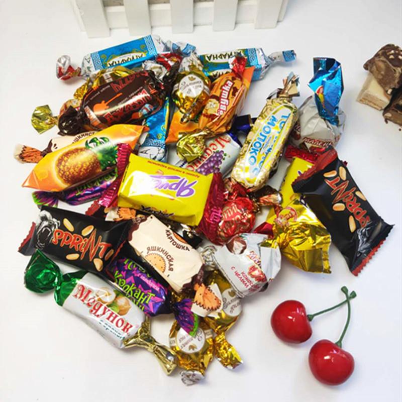 俄罗斯进口糖果夹心巧克力高端混装混合散装多口味糖块过年 巧克力混糖1000克(2斤)