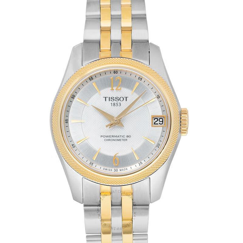 天梭(tissot)瑞士表 宝环系列1853硅游丝 女士经典商务自动机械腕表 t