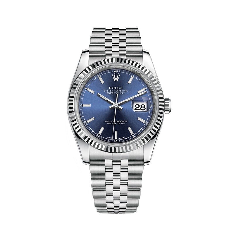 95新】劳力士 日志型系列 18k白金 钢36mm自动机械男士手表 116234