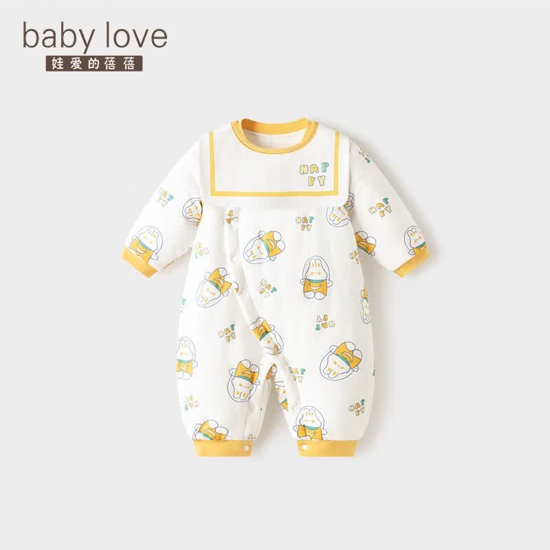 babylove婴儿连体衣秋冬加厚保暖兔年宝宝夹棉哈衣爬服新生儿棉服 小兔pony 80cm属于什么档次？