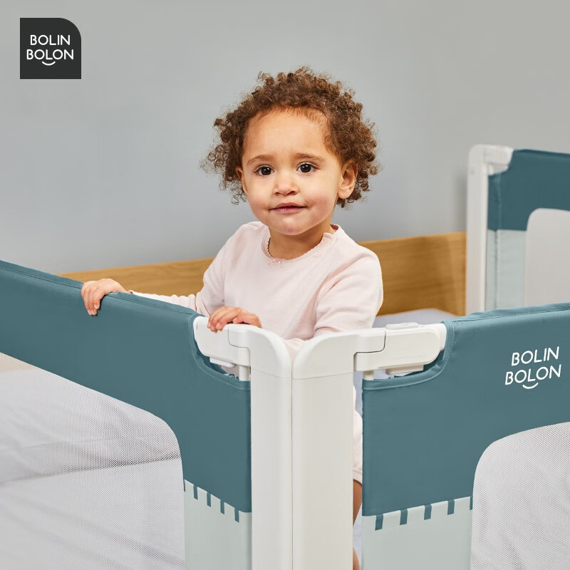 BOLIN BOLON床围栏床护栏婴儿童床围床挡板 垂直升降灵活拼接 全新拼色城堡系列 墨绿（一面价） 1.8米标准款