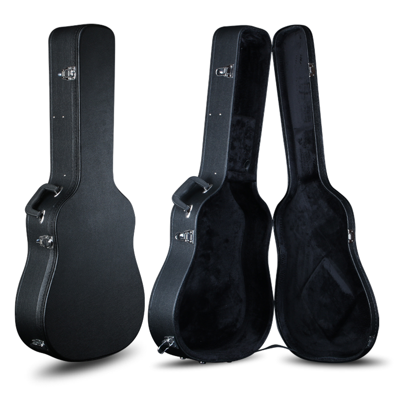 吉他琴箱防震可托运琴盒38寸39寸皮革琴箱 38/39寸通用黑色 黑绒【手