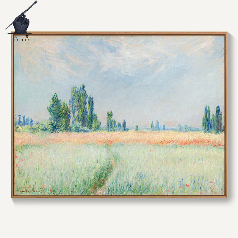 画大芬大芬油画村客厅装饰挂画高档沙发背景墙莫奈日出印象画美式餐厅