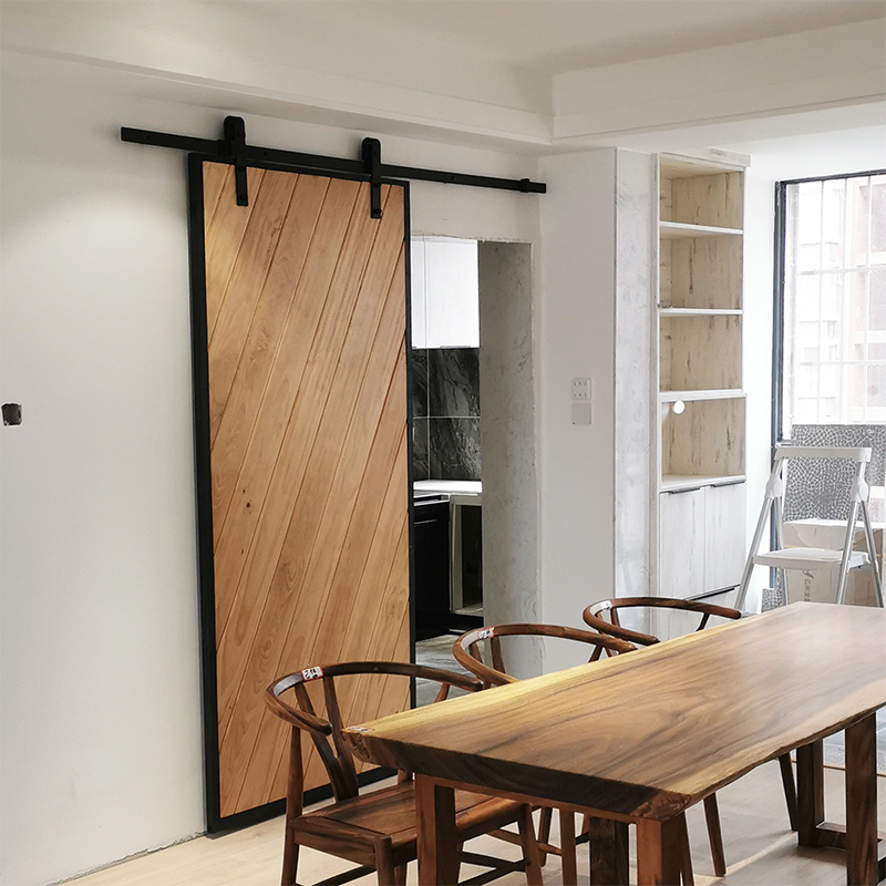 北欧风谷仓门工业风实木谷仓门美式复古厨房门卫生间吊轨推拉门lp 按
