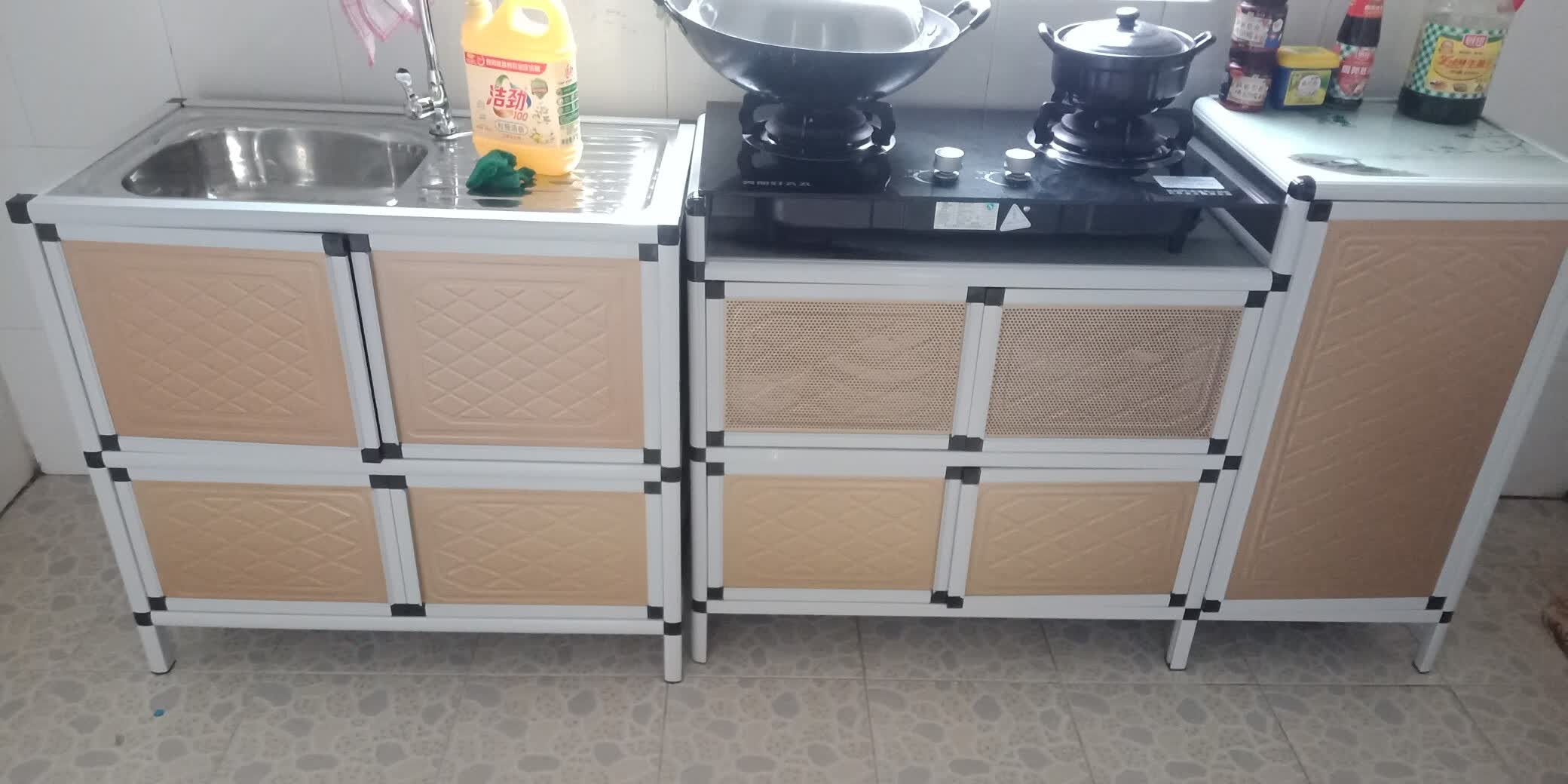 仁聚益灶台架子家用厨房煤气柜子厨房置物架煤气灶架厨房储物柜子组装