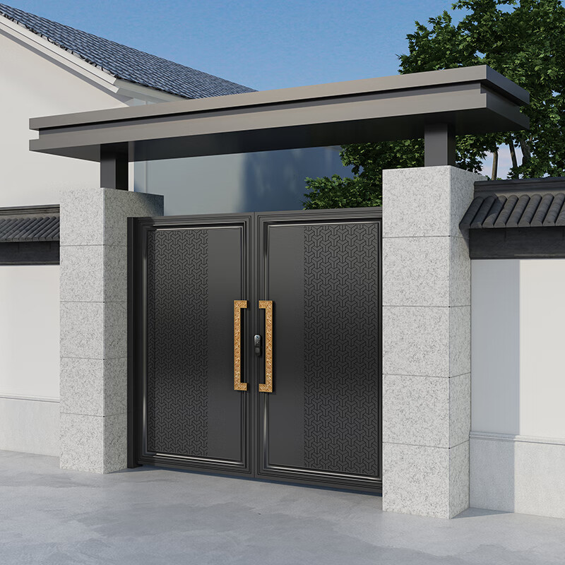 精雕大门铝艺农村自建房铁门花园电动双开门楼 款式1单面精雕一平方