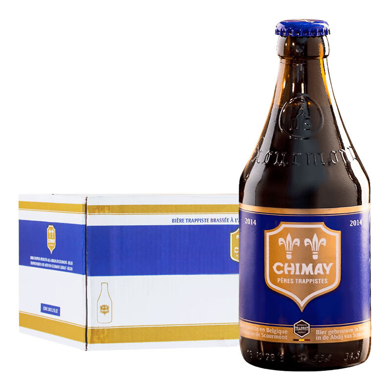 智美（Chimay）蓝帽啤酒 修道士精酿 啤酒 330ml*24瓶 比利时进口