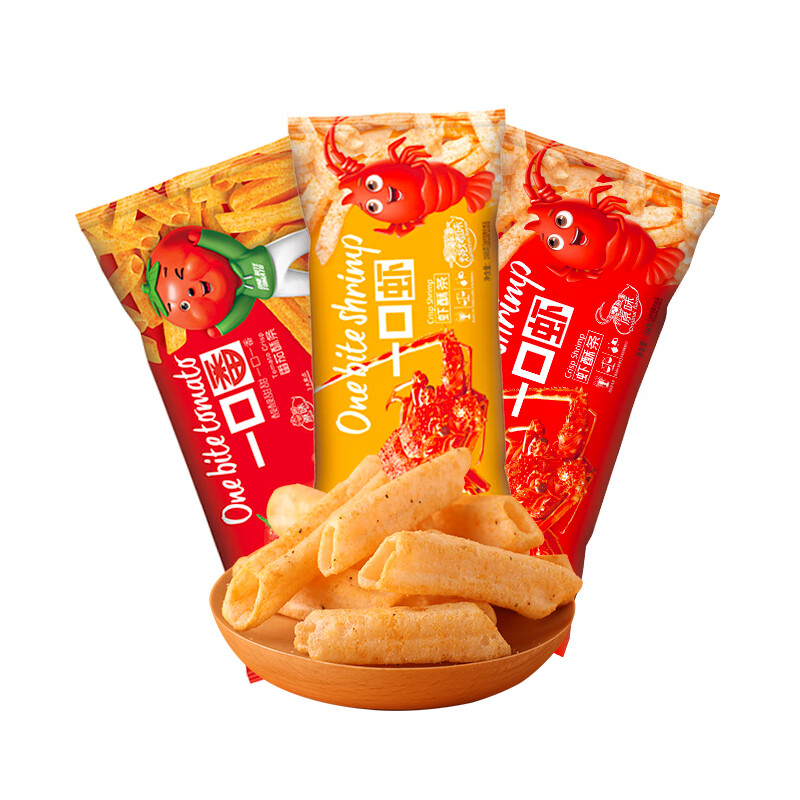 喜盈盈一口虾/番虾酥条休闲大零食办公室鲜虾片虾条 一口虾原味  168g