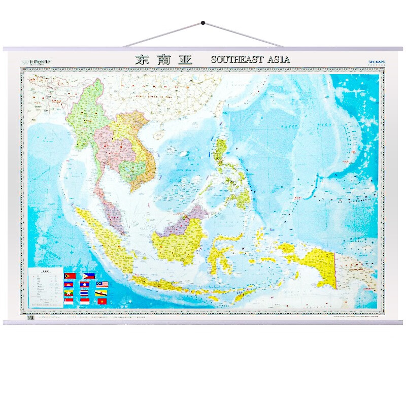 东南亚地图挂图 约1.5米*1.1米 中