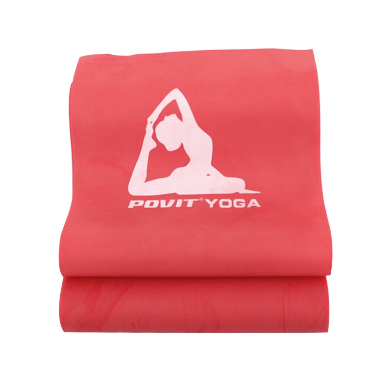 普为特POVIT 瑜伽弹力带女健身塑形翘臀力量训练运动拉伸阻力拉力带加长1.8m天然乳胶拉力片 红色 20磅