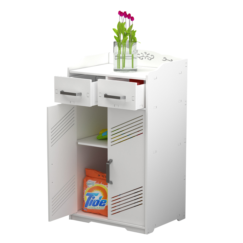 北屿 浴室用品置物柜落地式收纳柜卫生间厕所马桶边柜洗手间纸巾储物柜现代简约风 卫生间立柜 实心款90X50X30
