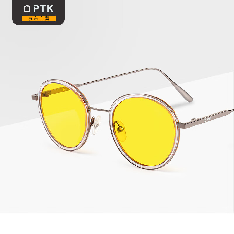 PTK防辐射眼镜女手机电脑护目平光镜防紫外防蓝光眼镜时尚透明圆框